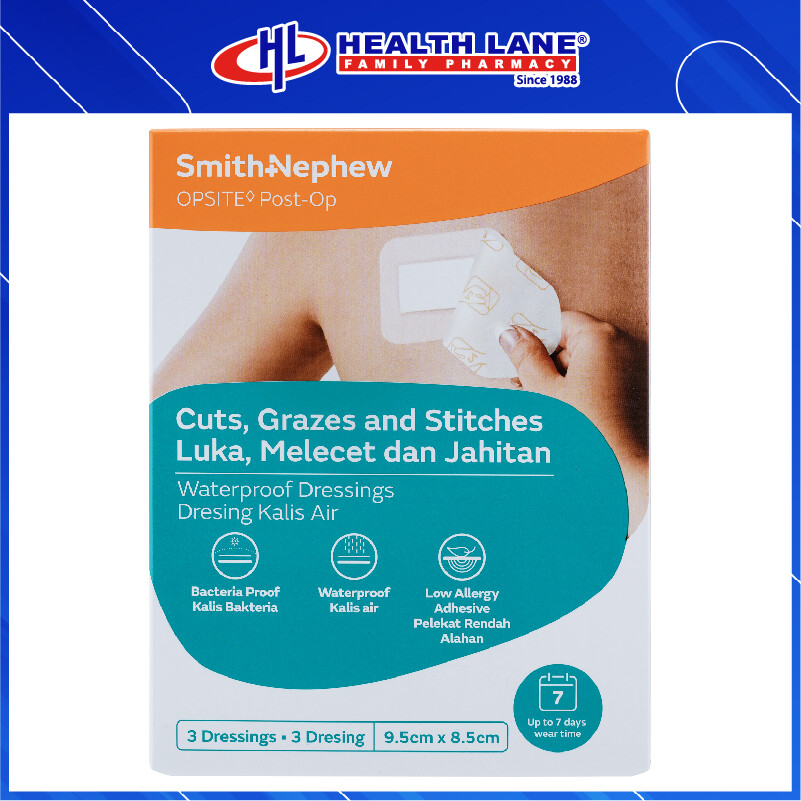 SMITH & NEPHEW OPSITE POST-OP KALIS AIR DRESSING 9.5CMx8.5CM (3'S)